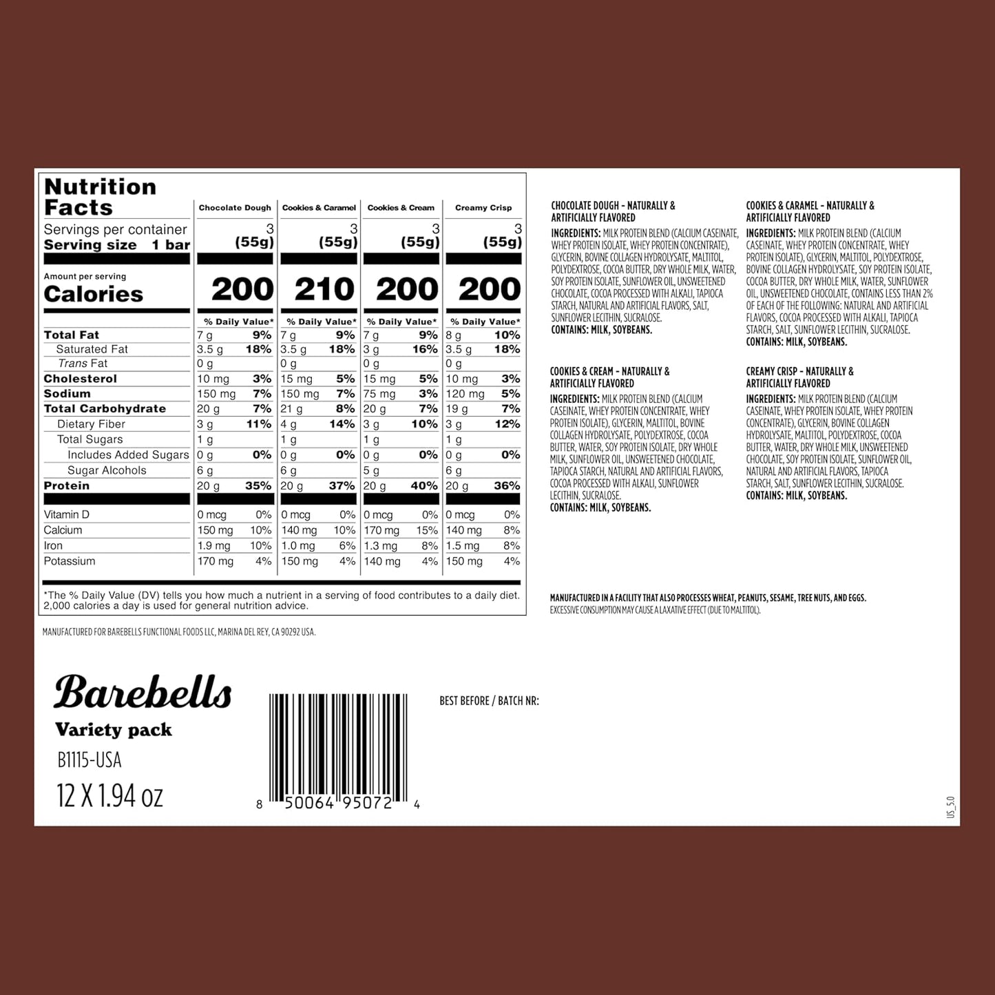 Barebells Protein Bars - 12 Pack